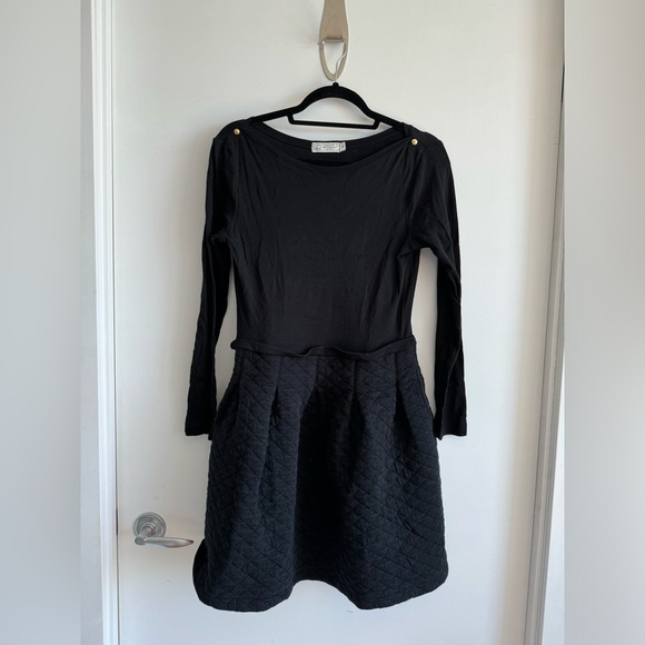 Petit Bateau women’s long sleeved dual material dress - Picture 1 of 4